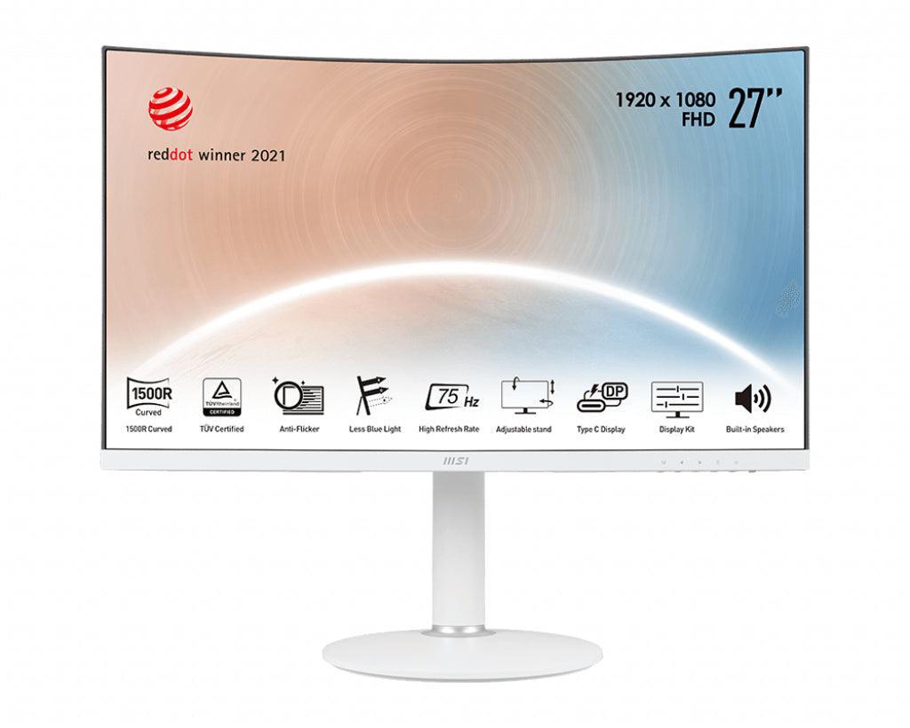 Curved Computer Monitor - MSI Modern MD271CPW Business Productivity Display | TechSoft MODERNMD271CPW