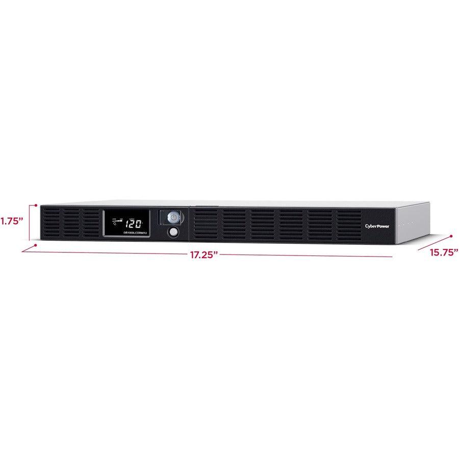 Cyberpower Or1000Lcdrm1U Uninterruptible Power Supply (Ups) Line-Interactive 1 Kva 600 W