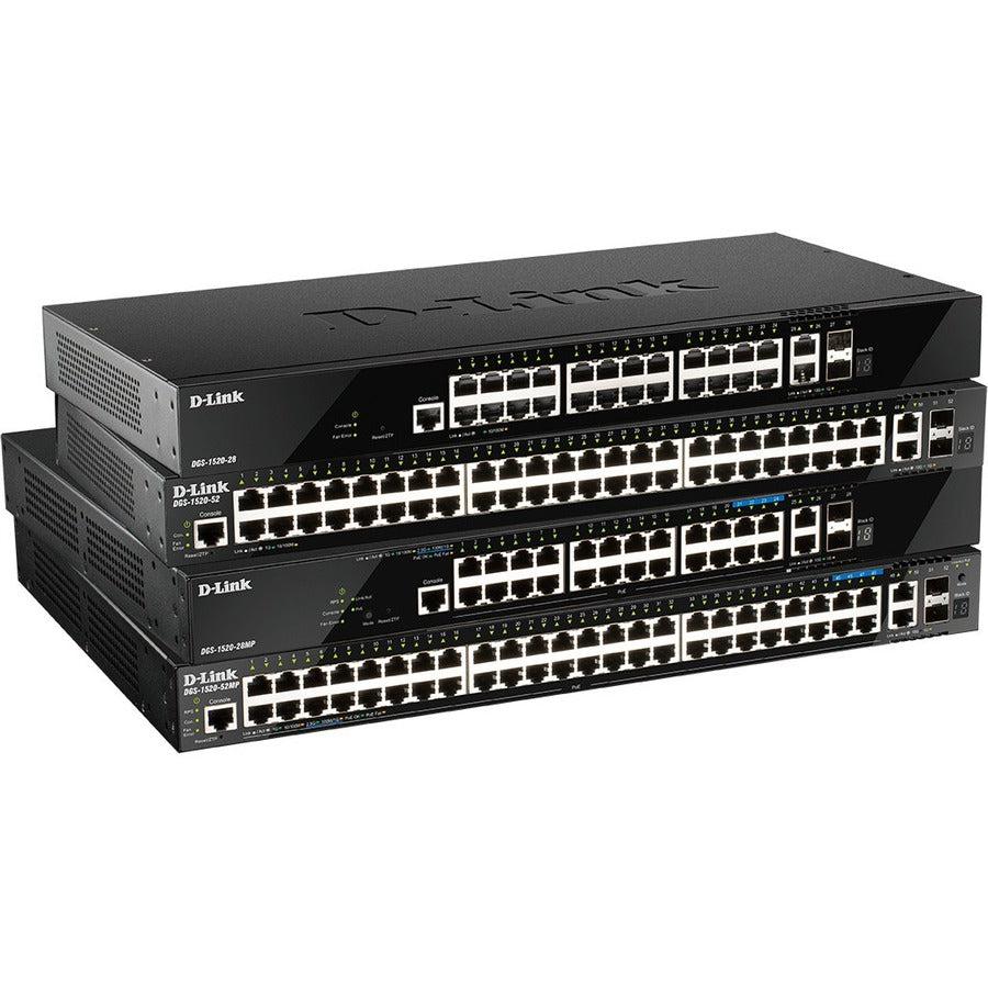 DGS-1520-28MP Layer 3 Stackable Smart Managed Switch - Enterprise PoE+ Multi-Gigabit | D-Link