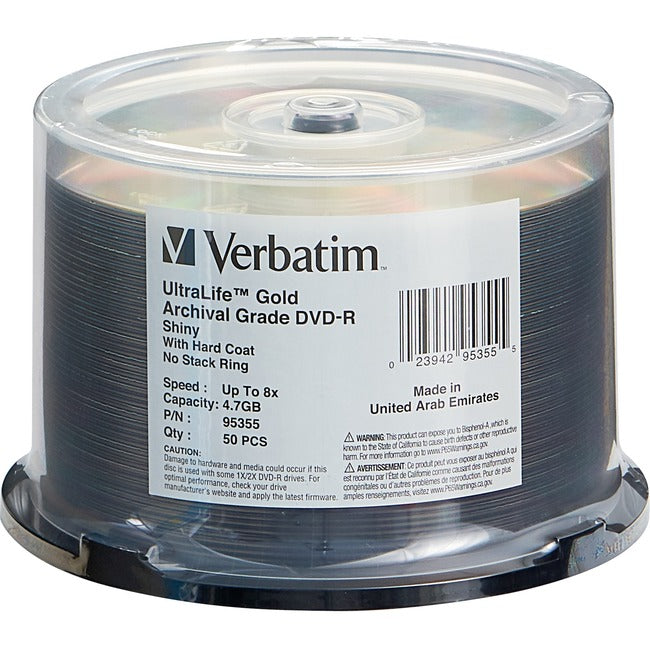 Dvd-R 4.7Gb 8X Ultralife Gold Archival Grade With Branded Surface And Hard Coat - 50Pk Spindle