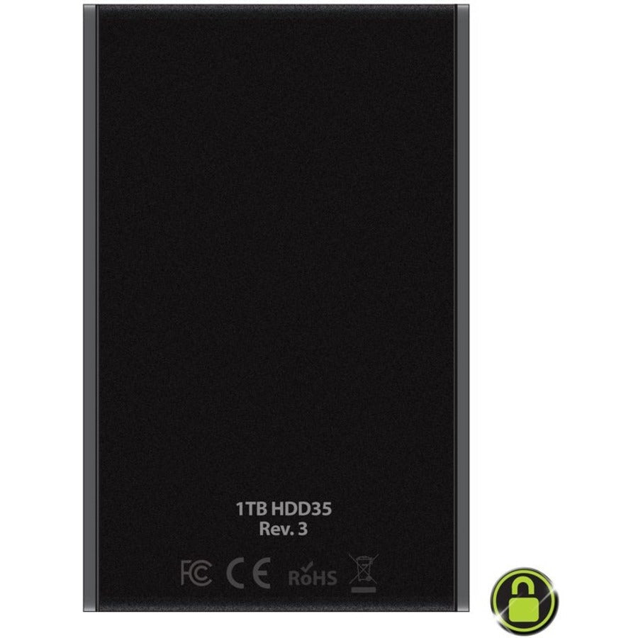 Defender HDD 35 AES 256-Bit Hardware Encrypted External Hard Drive KDH3B-35-1T