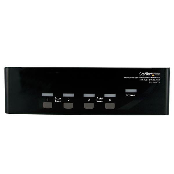 Dual Monitor KVM Switch 4 Port - Professional Workstation Control | StarTech.com SV431DDVDUA