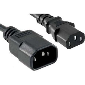 ENET C13 to C14 10ft Black Power Extension Cord / Cable 250V 18 AWG 10A NEMA IEC-320 C13 to IEC-320 C14 10' C13C14-10F-ENC
