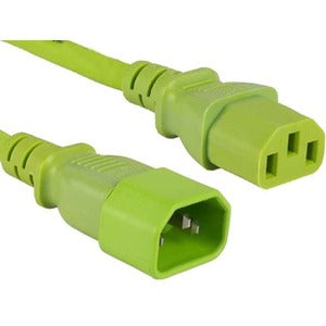 ENET C13 to C14 10ft Green Power Extension Cord / Cable 250V 18 AWG 10A NEMA IEC-320 C13 to IEC-320 C14 10' C13C14-GN-10F-ENC