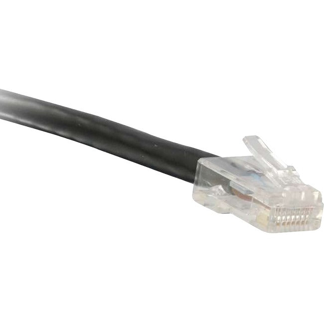 ENET Cat5e Black 2 Foot Non-Booted (No Boot) (UTP) High-Quality Network Patch Cable RJ45 to RJ45 - 2Ft C5E-BK-NB-2-ENC