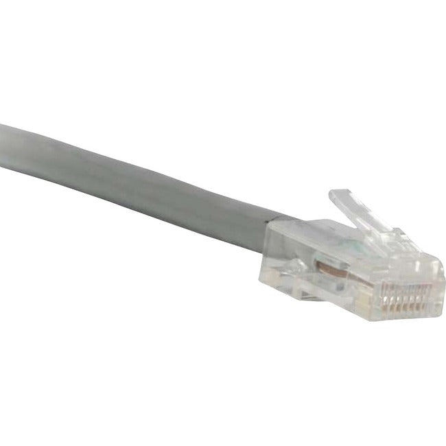ENET Cat5e Gray 1 Foot Non-Booted (No Boot) (UTP) High-Quality Network Patch Cable RJ45 to RJ45 - 1Ft C5E-GY-NB-1-ENC