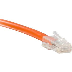 ENET Cat5e Orange 1 Foot Non-Booted (No Boot) (UTP) High-Quality Network Patch Cable RJ45 to RJ45 - 1Ft C5E-OR-NB-1-ENC