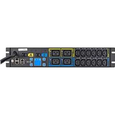Eaton Metered Input rack PDU, 2U, L6-30P input, 10 ft cord, Single-phase, 200-240V, Outlets: (12) C13 Outlet grip, (4) C19 Outlet grip EMIU06-10