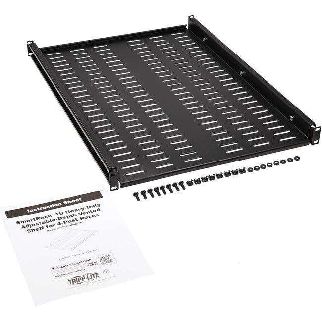 Eaton Tripp Lite Series SmartRack Adjustable-Deep Steel Rack Shelf - 1U, Vented, 250 lb. (113 kg) Capacity SRSHELF4PHDVENT
