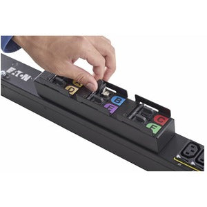 Eaton fuse disconnect rack PDU, 0U, L22-30P input, 17.3 kW max, 230/400V, 24A, 10 ft cord, Three-phase, Outlets: (48) C13 Outlet grip, (12) C19 Outlet grip EMI357-10