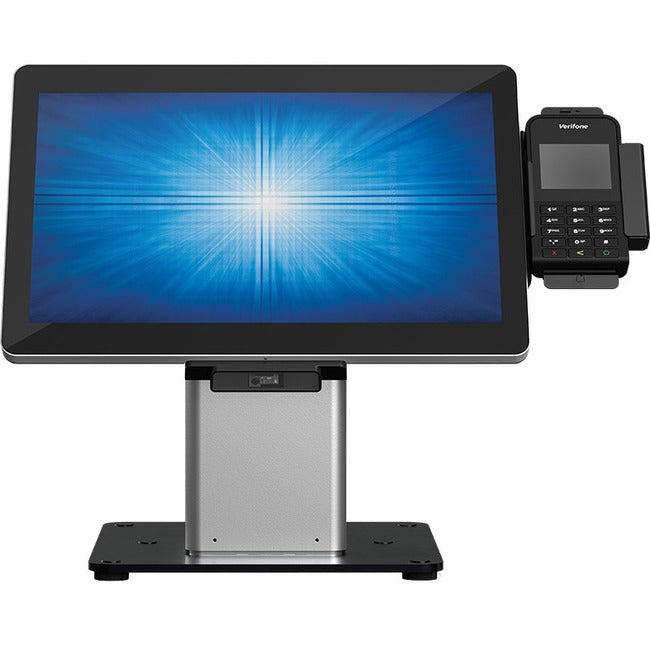 Elo Slim Desk Mount for Touchscreen Monitor, Cradle, Bar Code Reader, Fingerprint Reader, Webcam - Black, Silver E514693
