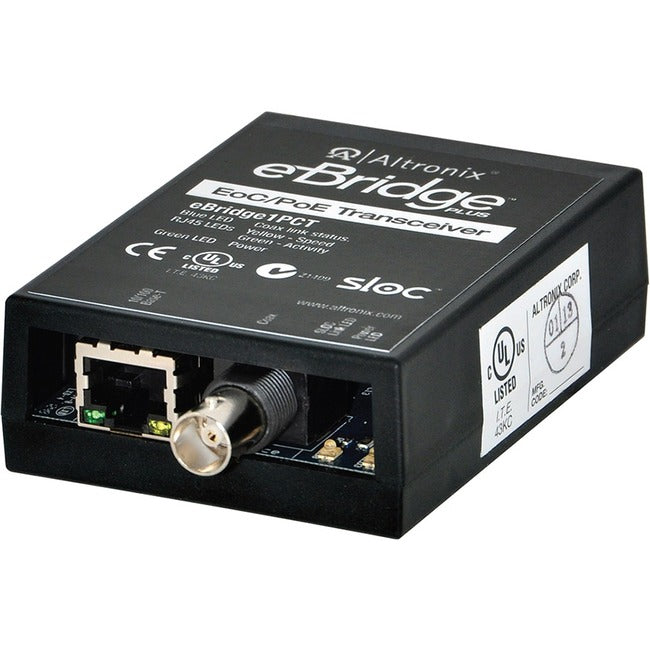EoC Hardened Transceiver PoE - IP over Coax Single-Port Surveillance | Tecisoft EBRIDGE1PCT