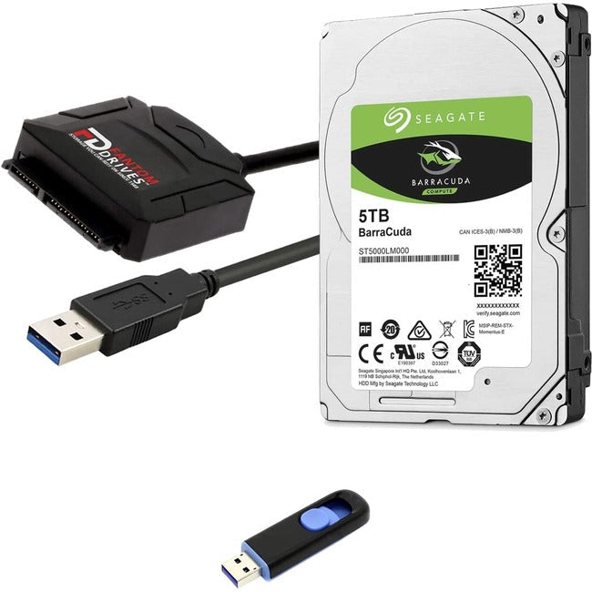Fantom Drives FD 5TB Hard Drive Upgrade Kit with Seagate Barracuda ST5000LM000 (2.5 / 15mm) HDD5000M-KIT