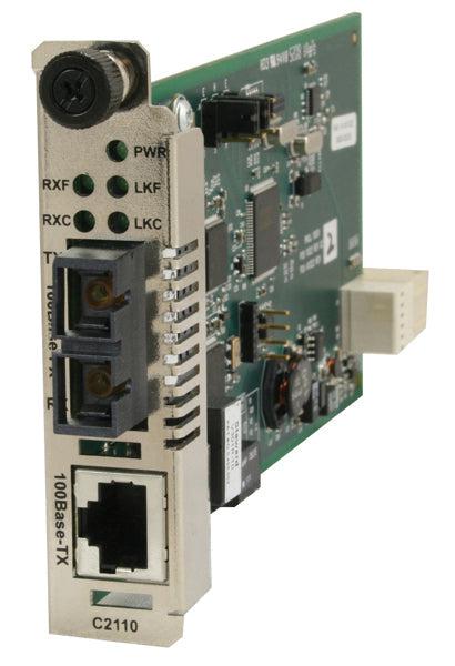 Fast Ethernet Media Converter - 100Base-TX to 100Base-FX ST Multimode | Transition Networks C2110-1011