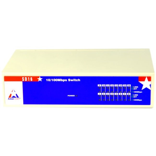 Fast Ethernet Switch 16 Port - 10/100Mbps Auto-Negotiation Hub | TechSoft SD16