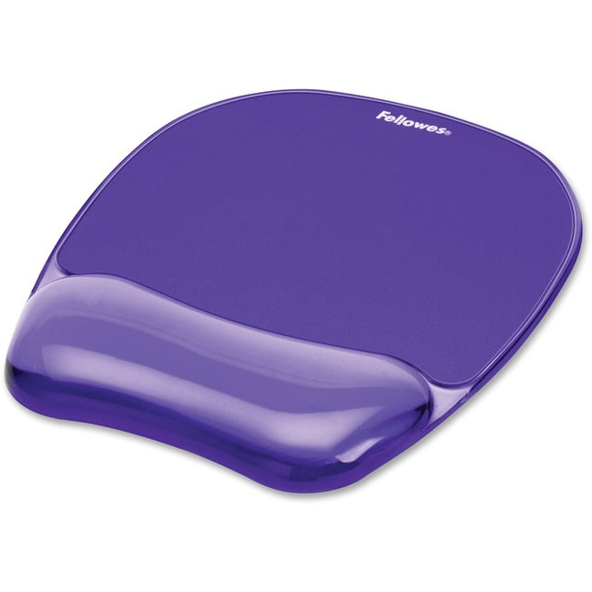 Fellowes Crystals Gel Mouse Pad with Wrist Rest, Non-Skid Base, Purple 91441