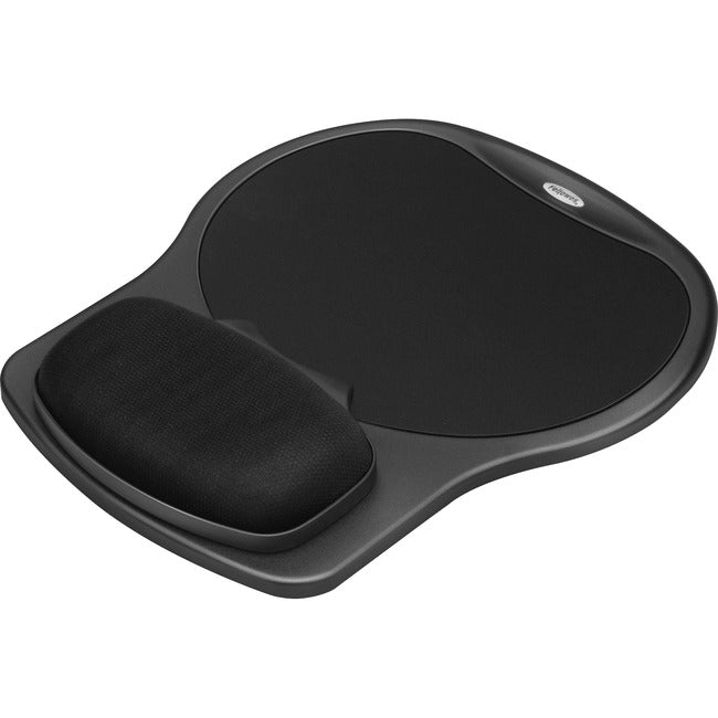 Fellowes Easy Glide Gel Mouse Pad/Wrist Rest Combo, Non-Skid Base, Black 93730