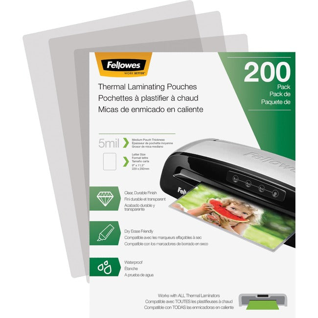 Fellowes Letter-Size Thermal Laminating Pouches 5743601