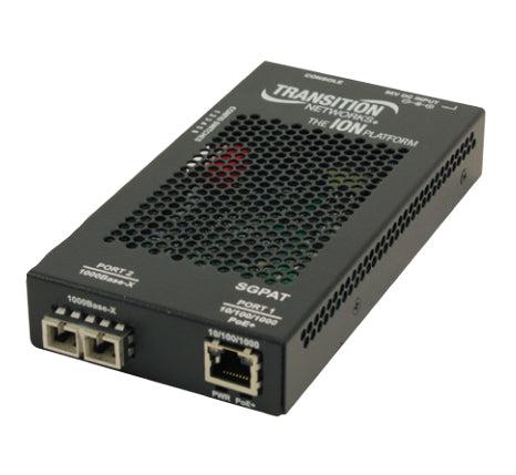 Fiber Media Converter - PoE+ 10/100/1000Base-T to 1000Base-SX | Lantronix SGPAT1013-105-NA