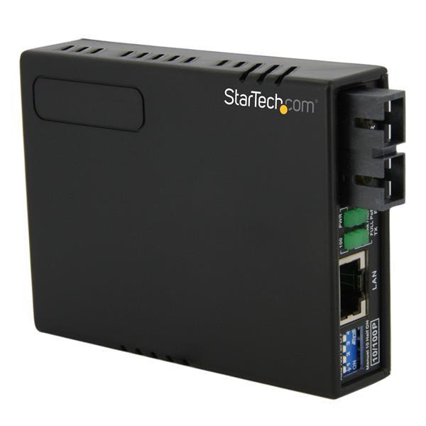 Fiber to Ethernet Media Converter - 10/100 Multi Mode SC PoE | StarTech MCM110SC2P