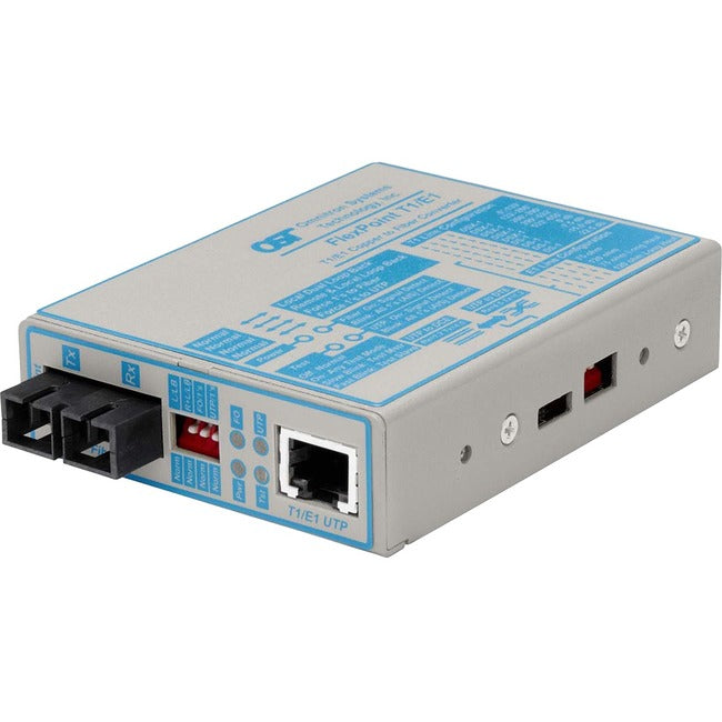 Flexpoint T1/E1 Fiber Media Converter Rj48 Sc Single-Mode 60Km