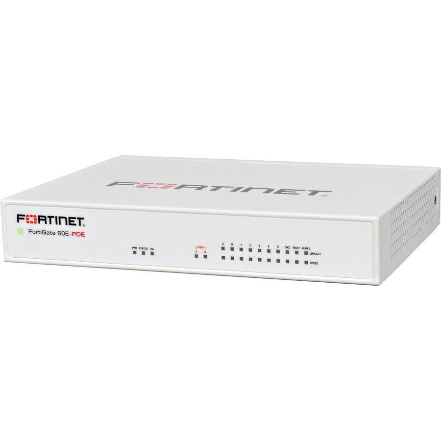 Fortinet Fortigate-60E-Poe Hardware Plus 3 Year 24X7 Forticare And Fortiguard Enterprise Protection