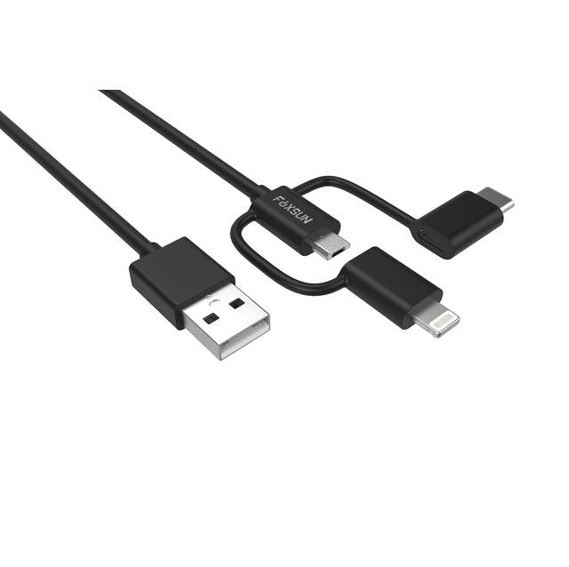 Foxsun Am001032 Multi Usb Charging Cable, 6.6 Ft/2M 3 In 1 Multiple Usb Charger Cable With 8Pin