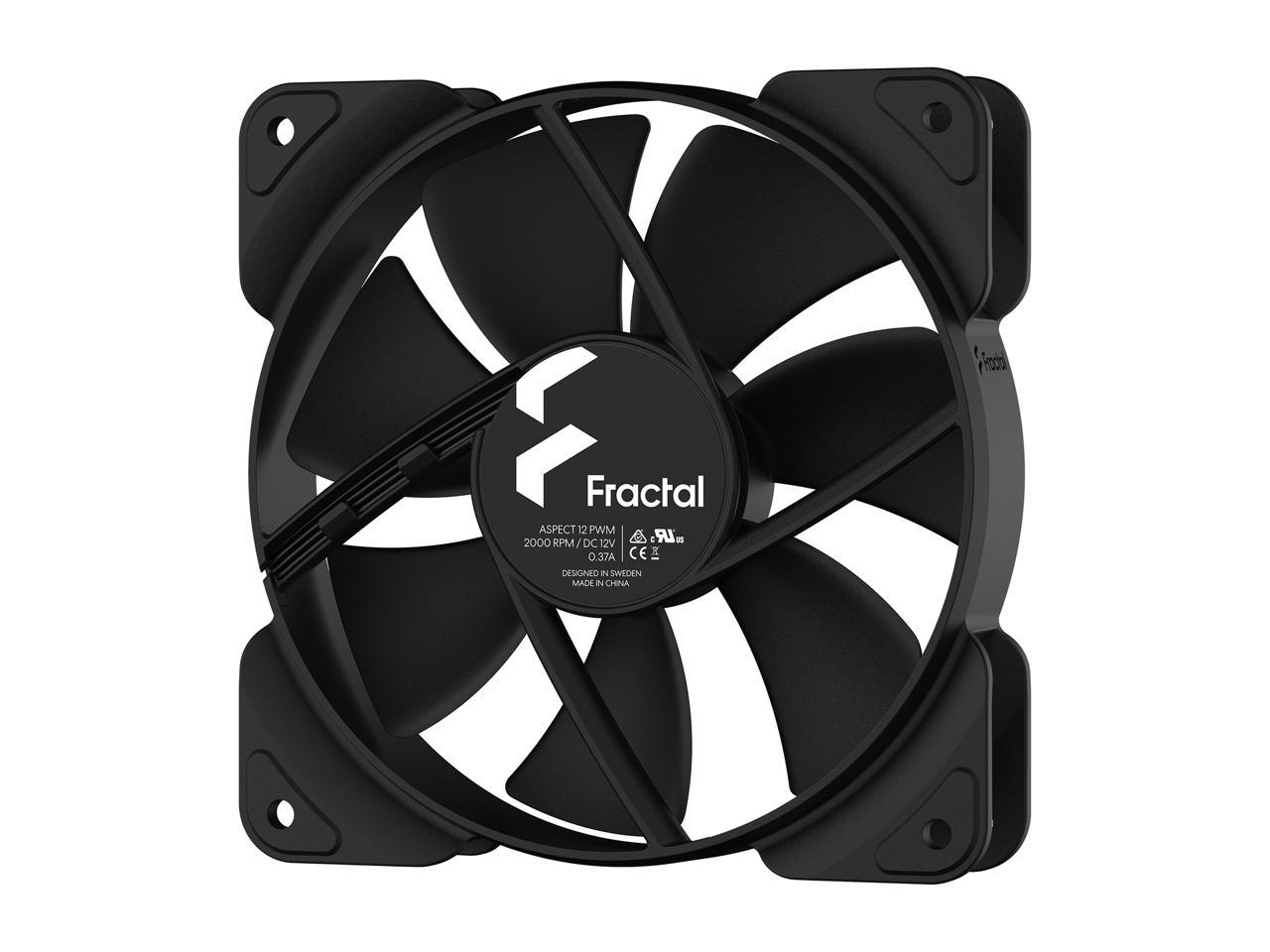 Fractal Design Aspect 12 Pwm Black 120 Mm Wide 500-2000 Rpm Range Computer Case Fan Fd-F-As1-1203 (Black)