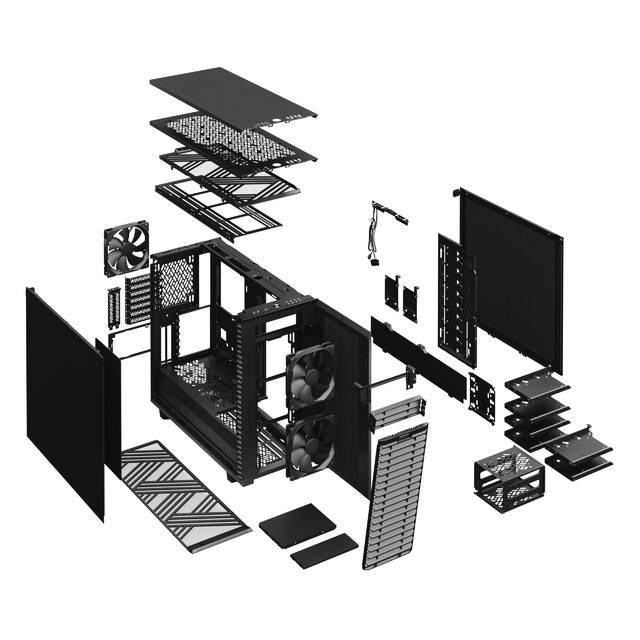 Fractal Design Define 7 Black Solid /Brushed Aluminum/Steel E-Atx Silent Modular Mid Tower Computer Case