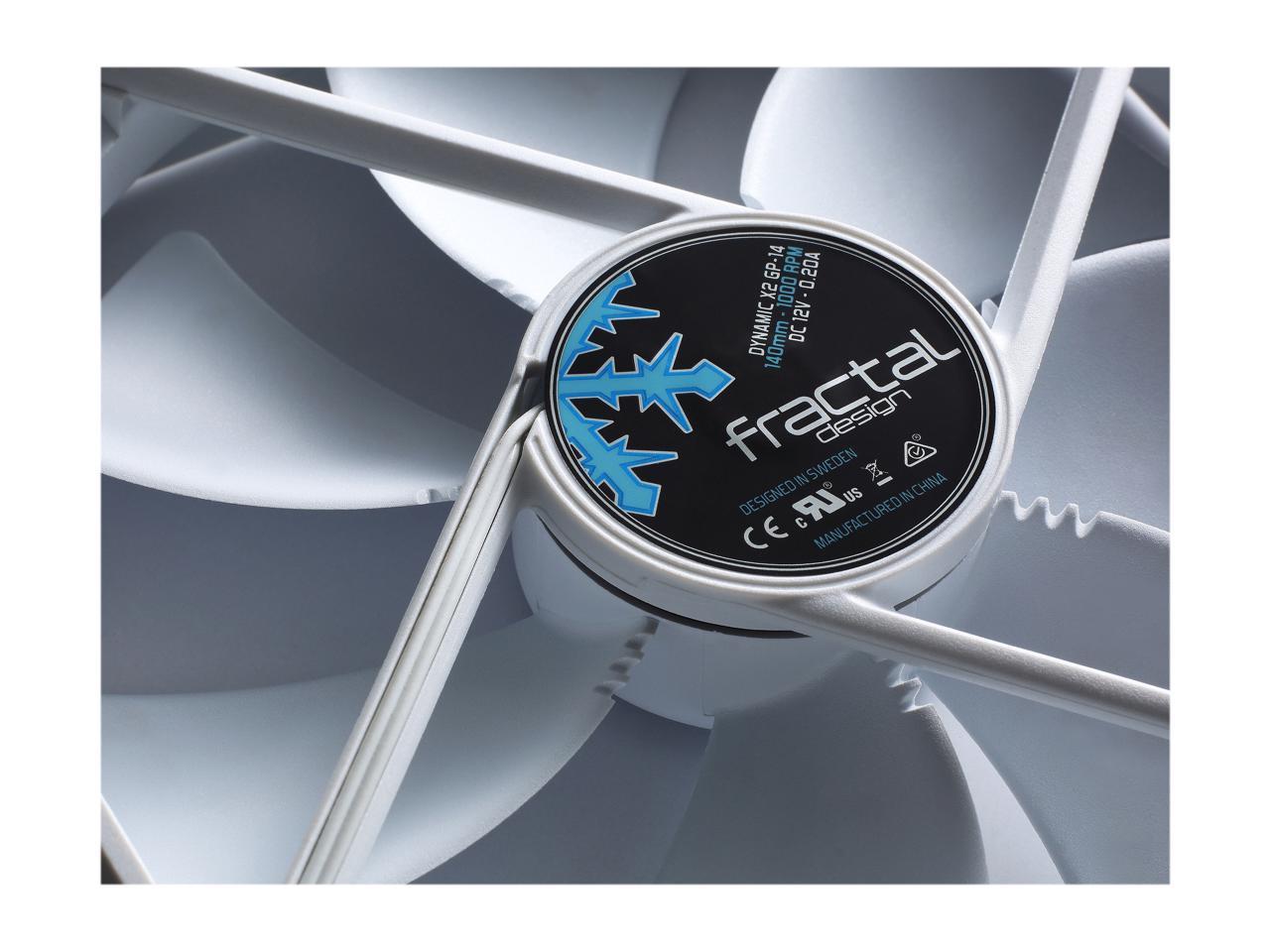 Fractal Design Dynamic X2 Gp-14 140Mm High Durability Long Life Sleeve Bearing White Edition Computer Case Fan