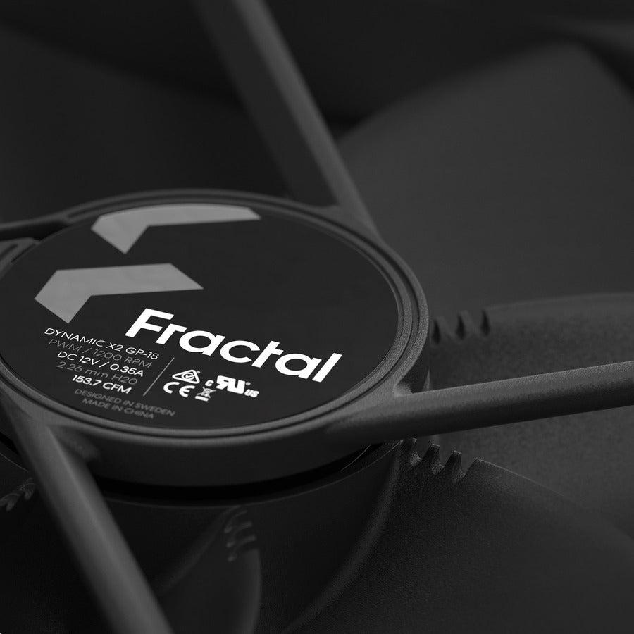 Fractal Design Dynamic X2 Pwm Gp-18 180 Mm High Durability Lls Bearing Black Edition Radiator Optimized Computer Case Fan - Fd-Fan-Dyn-X2-Gp18-Pwm-Bk