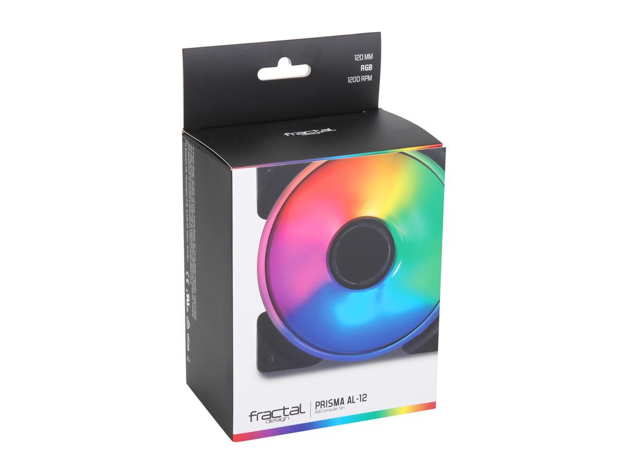 Fractal Design Prisma Al-12 120Mm Addressable Rgb Led Long Life Sleeve Bearing Computer Case Fan 3-Pack