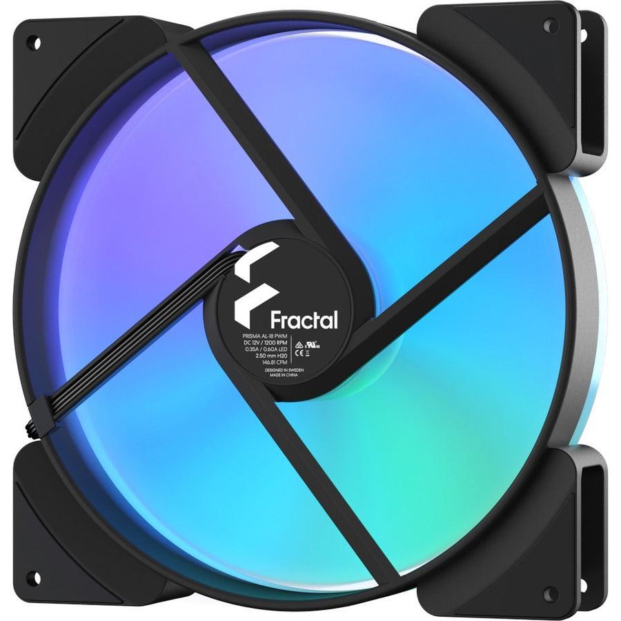 Fractal Design Prisma Al-18 Pwm 180 Mm Addressable Rgb Led Lls Bearing Computer Case Fan (2-Pack)
