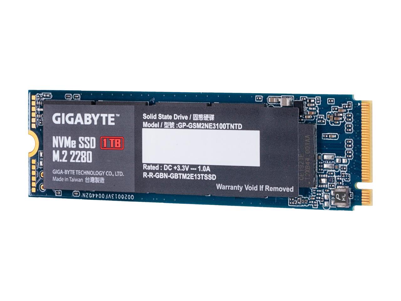Gigabyte M.2 2280 1Tb Pci-Express 3.0 X4, Nvme 1.3 Internal Solid State Drive (Ssd) Gp-Gsm2Ne3100Tntd