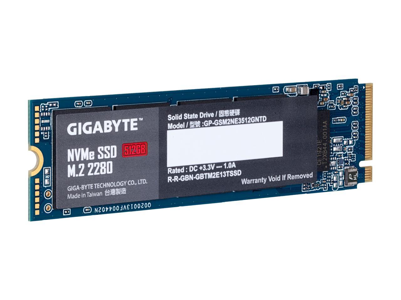 Gigabyte M.2 2280 512Gb Pci-Express 3.0 X4, Nvme 1.3 Internal Solid State Drive (Ssd) Gp-Gsm2Ne3512Gntd