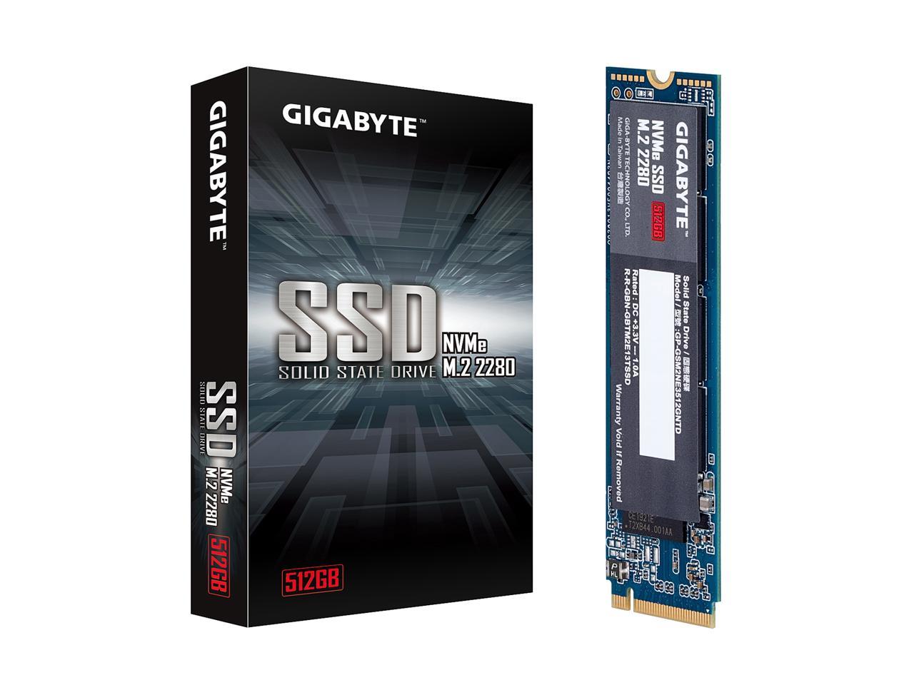 Gigabyte M.2 2280 512Gb Pci-Express 3.0 X4, Nvme 1.3 Internal Solid State Drive (Ssd) Gp-Gsm2Ne3512Gntd