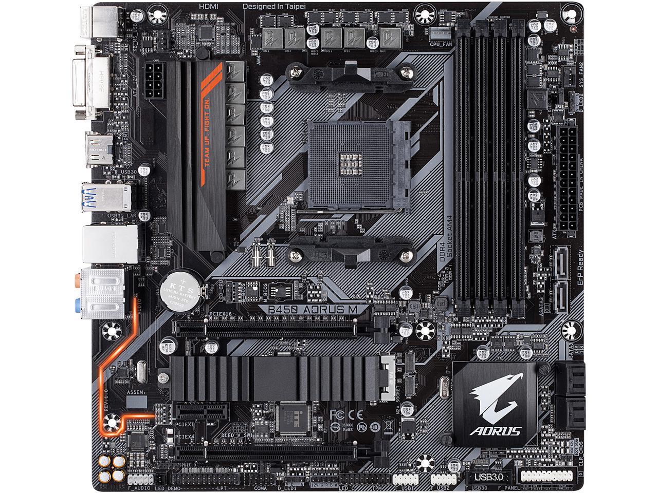 Gigabyte Motherboard B450 Aorus M Am4 Amd B450 Sata 6Gb/S Micro Atx Amd Motherboard