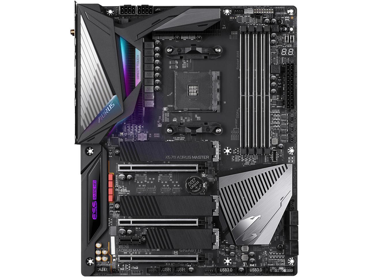 Gigabyte X570 Aorus Master (Rev. 1.2) Amd Ryzen 3000 Pcie 4.0 Sata 6Gb/S Usb 3.2 Amd X570 Atx Motherboard
