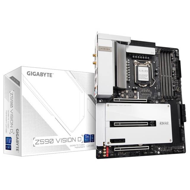 Gigabyte Z590 Vision D Socket Lga1200/ Intel Z590/ Ddr4/ Quad-Gpu & 2-Way Crossfire/ Sata3&Usb3.2/ M.2/ Wifi&Bluetooth/ Atx Motherboard