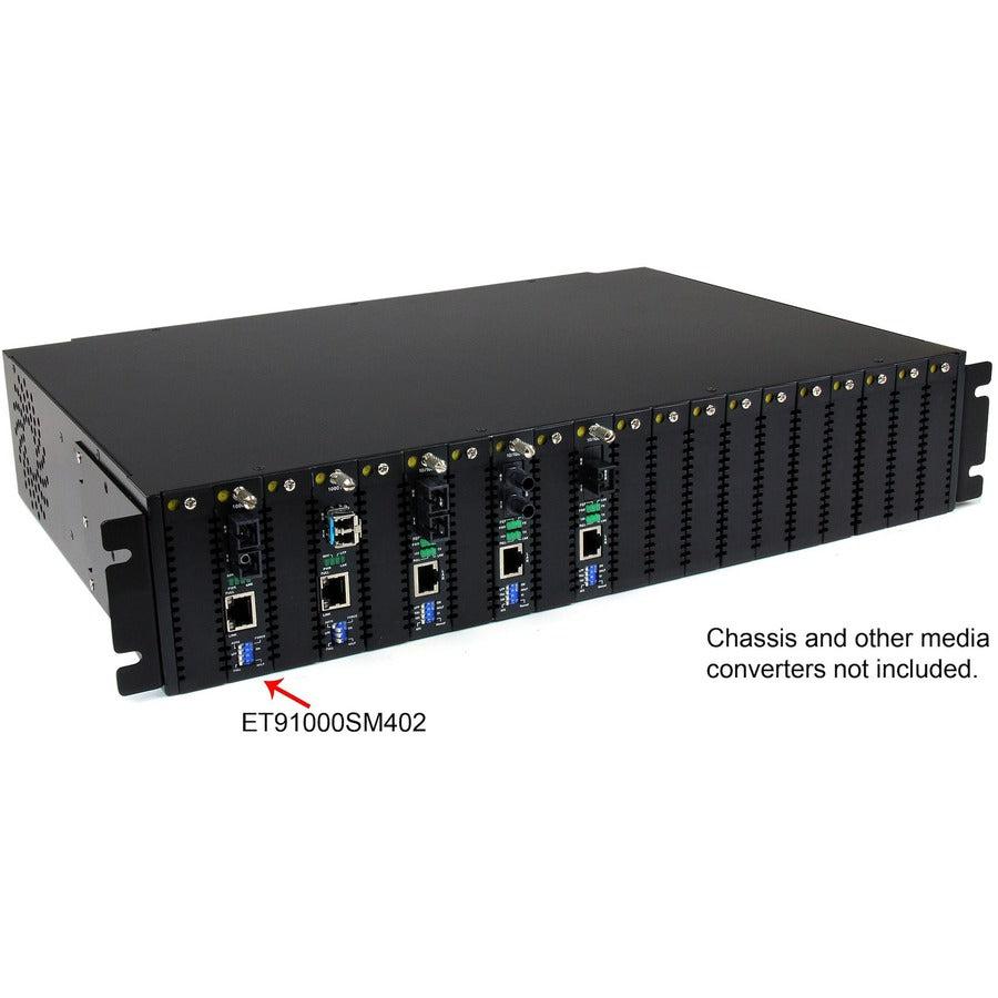 Gigabit Ethernet Single Mode Fiber Media Converter - SC 40km TAA | TecisOft ET91000SM402