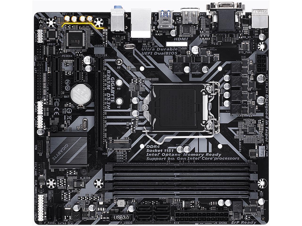 Gigabyte B365M Ds3H Lga 1151 (300 Series) Intel B365 Sata 6Gb/S Micro Atx Intel Motherboard B365M Ds3H
