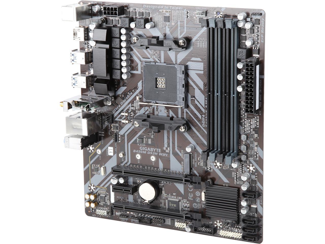 Gigabyte B450M Ds3H Wifi Am4 Amd B450 Sata 6Gb/S Micro Atx Amd Motherboard
