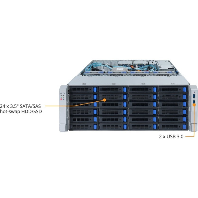 Gigabyte S452-Z30 Barebone System - 4U Rack-mountable - Socket SP3 - 1 x Processor Support