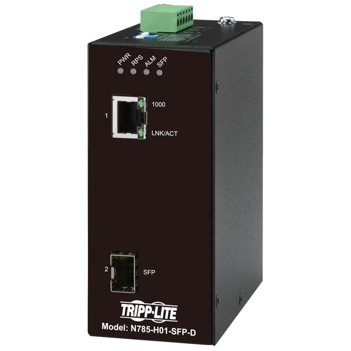 Hardened Media Converter - Industrial Gigabit Ethernet to Fiber | Tecisoft N785-H01-SFP-D