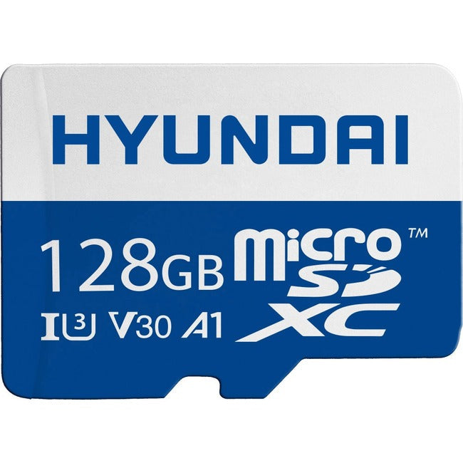 Hyundai 128GB microSDXC UHS-1 Memory Card with Adapter, 95MB/s (U3) 4K Video, Ultra HD, A1, V30 SDC128GU3