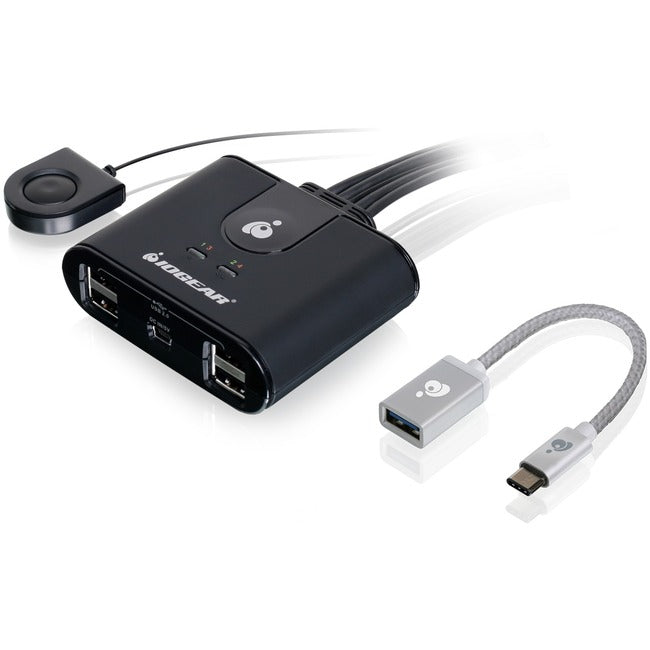 IOGEAR 4x4 USB Sharing Switch with USB-C Adapter GUS404CA1KIT