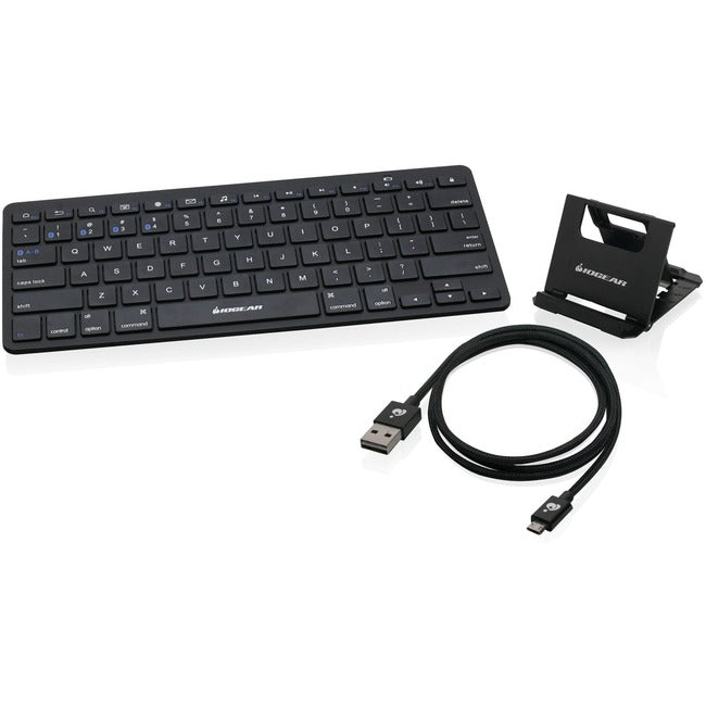 IOGEAR Bluetooth Keyboard with Stand and Reversible Micro USB Cable GKB632BKIT-GAMU01