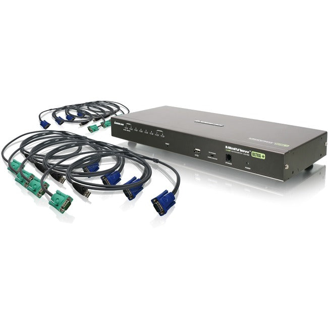 IOGEAR GCS1808KITU - 8-Port USB PS/2 Combo VGA KVM Switch with Cables | TechSoft