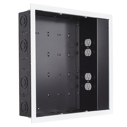 In-Wall Storage Box - 4 Outlet Surge Protector Cable Management | TecISoft PAC526FWP4