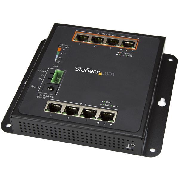 Industrial 8 Port Gigabit PoE Switch - 30W PoE+ Managed Layer 2 | StarTech.com IES81GPOEW